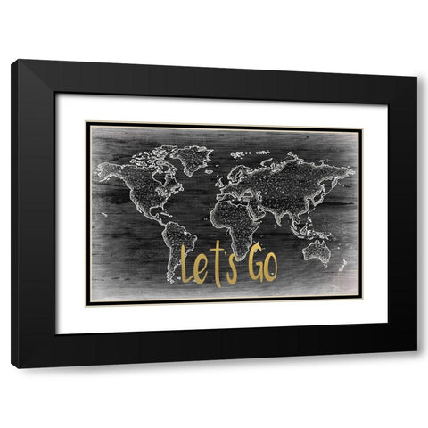 Lets Go Black Modern Wood Framed Art Print with Double Matting by Kimberly, Allen