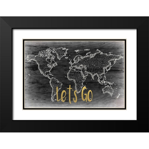 Lets Go Black Modern Wood Framed Art Print with Double Matting by Kimberly, Allen