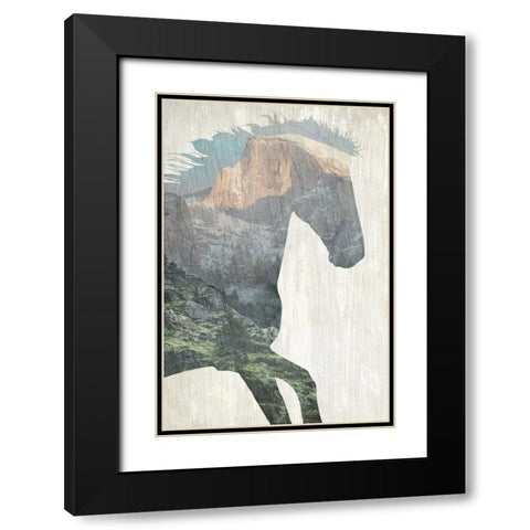 Running Mountains Black Modern Wood Framed Art Print with Double Matting by Kimberly, Allen