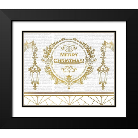 Newspaper Christmas 5 Black Modern Wood Framed Art Print with Double Matting by Kimberly, Allen