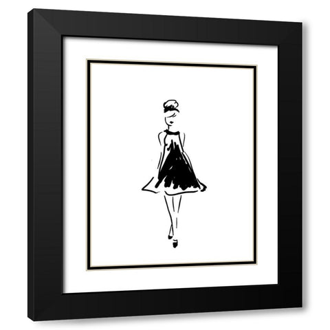 Glitter Fashion 1 v2 Black Modern Wood Framed Art Print with Double Matting by Kimberly, Allen