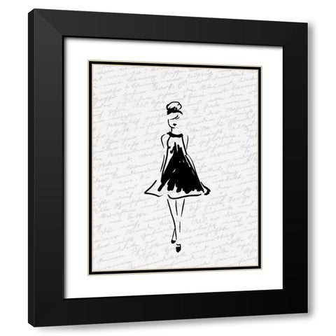 Glitter Fashion 1 v3 Black Modern Wood Framed Art Print with Double Matting by Kimberly, Allen