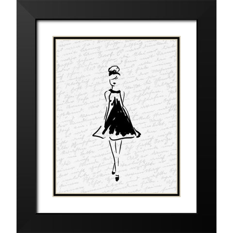 Glitter Fashion 1 v3 Black Modern Wood Framed Art Print with Double Matting by Kimberly, Allen