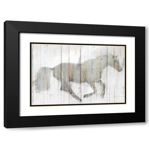 Whitewash Horse Black Modern Wood Framed Art Print with Double Matting by Allen, Kimberly