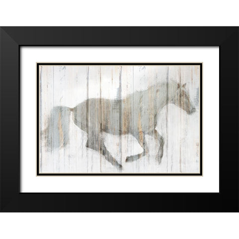 Whitewash Horse Black Modern Wood Framed Art Print with Double Matting by Allen, Kimberly