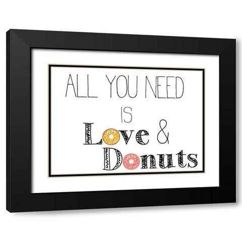 Donut 4 Black Modern Wood Framed Art Print with Double Matting by Kimberly, Allen