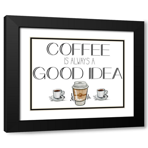 Morning Coffee 2 Black Modern Wood Framed Art Print with Double Matting by Kimberly, Allen