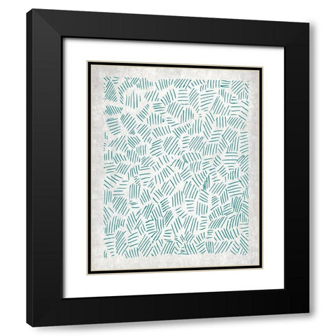 Teal Crosshatched 3 Black Modern Wood Framed Art Print with Double Matting by Kimberly, Allen