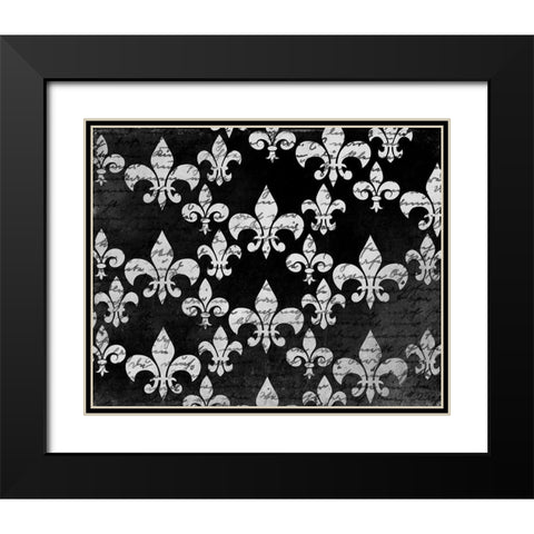 Black and White Fleur Black Modern Wood Framed Art Print with Double Matting by Kimberly, Allen