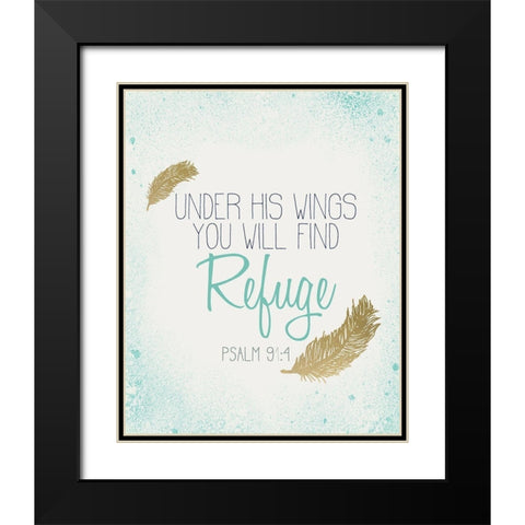 Under his Wings Black Modern Wood Framed Art Print with Double Matting by Kimberly, Allen