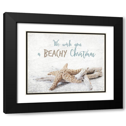 Beachy Christmas Black Modern Wood Framed Art Print with Double Matting by Kimberly, Allen