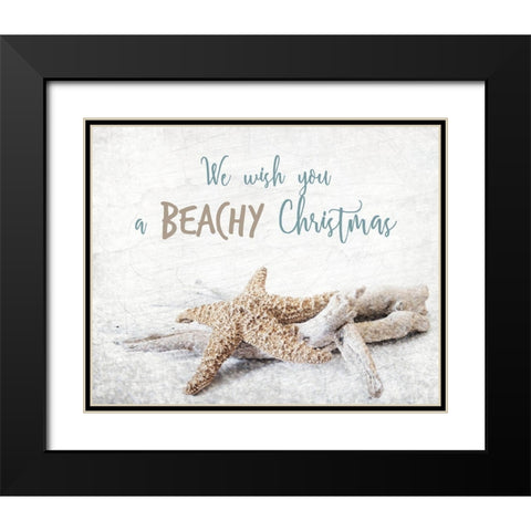 Beachy Christmas Black Modern Wood Framed Art Print with Double Matting by Kimberly, Allen