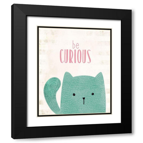 be Curious Black Modern Wood Framed Art Print with Double Matting by Kimberly, Allen