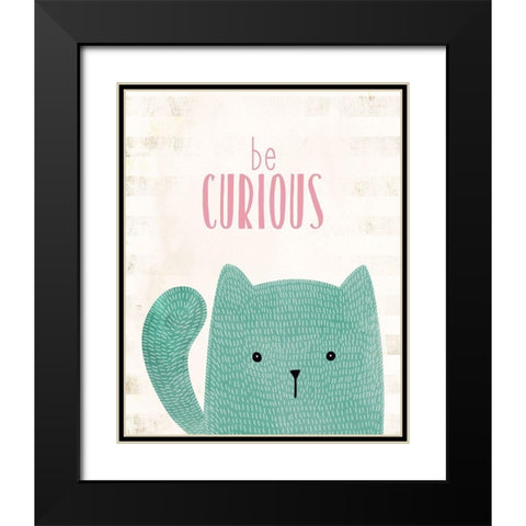 be Curious Black Modern Wood Framed Art Print with Double Matting by Kimberly, Allen