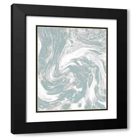 Sparkle Marble 1 Black Modern Wood Framed Art Print with Double Matting by Kimberly, Allen