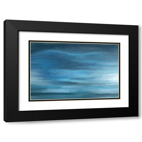 Layers of Teal Black Modern Wood Framed Art Print with Double Matting by Allen, Kimberly