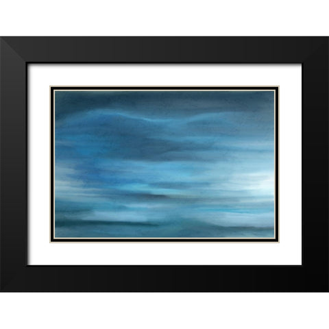 Layers of Teal Black Modern Wood Framed Art Print with Double Matting by Allen, Kimberly