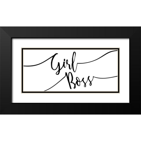 Girl Boss Black Modern Wood Framed Art Print with Double Matting by Kimberly, Allen