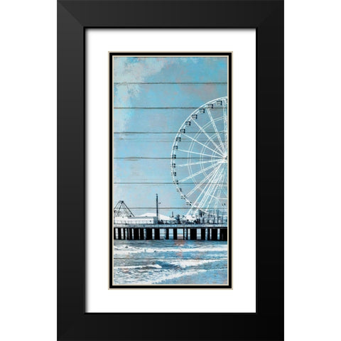 A Day at the Beach 1 Black Modern Wood Framed Art Print with Double Matting by Kimberly, Allen
