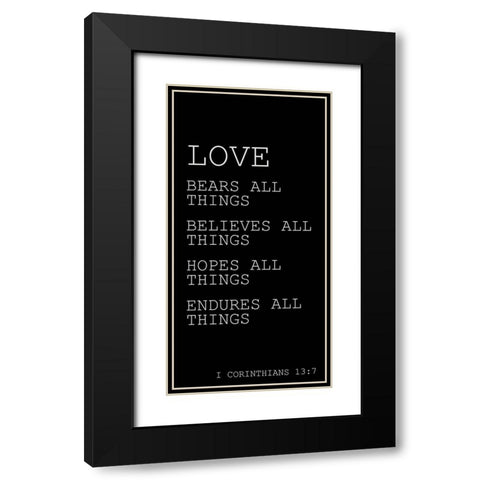 Love Endures Black Modern Wood Framed Art Print with Double Matting by Kimberly, Allen
