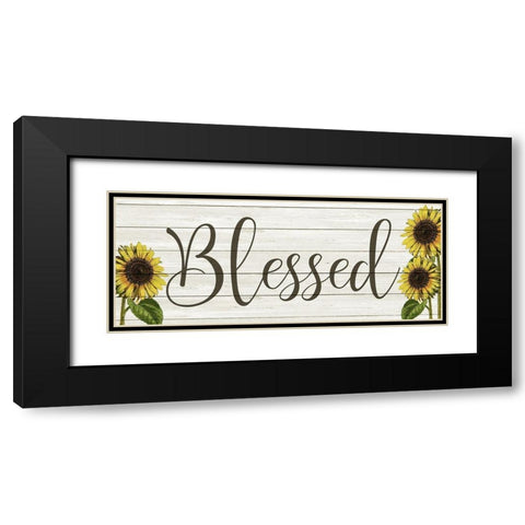 Sunflower Blessed Black Modern Wood Framed Art Print with Double Matting by Kimberly, Allen