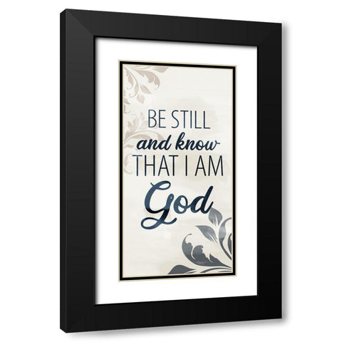Be Still Bath 1 V2 Black Modern Wood Framed Art Print with Double Matting by Allen, Kimberly