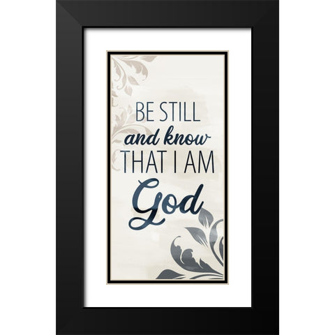 Be Still Bath 1 V2 Black Modern Wood Framed Art Print with Double Matting by Allen, Kimberly