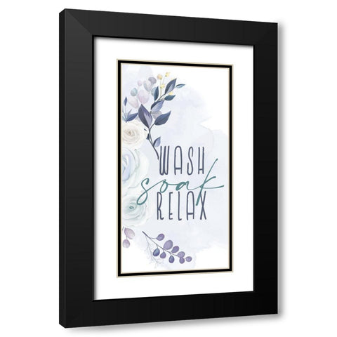 Wash Soak Relax 1 Black Modern Wood Framed Art Print with Double Matting by Allen, Kimberly