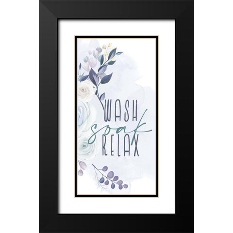 Wash Soak Relax 1 Black Modern Wood Framed Art Print with Double Matting by Allen, Kimberly