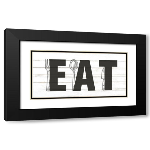 EAT Black Modern Wood Framed Art Print with Double Matting by Allen, Kimberly
