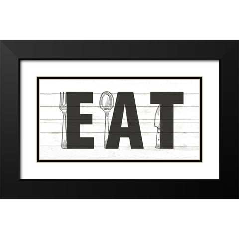 EAT Black Modern Wood Framed Art Print with Double Matting by Allen, Kimberly