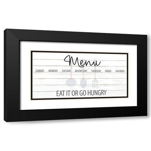 Menu Black Modern Wood Framed Art Print with Double Matting by Allen, Kimberly
