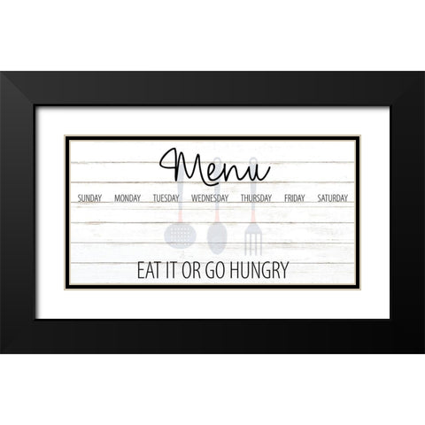 Menu Black Modern Wood Framed Art Print with Double Matting by Allen, Kimberly