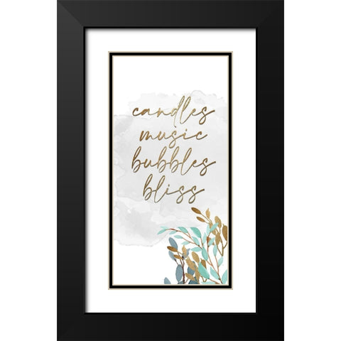 Candles and Music 6 Black Modern Wood Framed Art Print with Double Matting by Allen, Kimberly