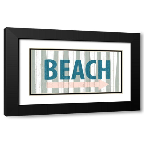 Beach Arrow Black Modern Wood Framed Art Print with Double Matting by Allen, Kimberly