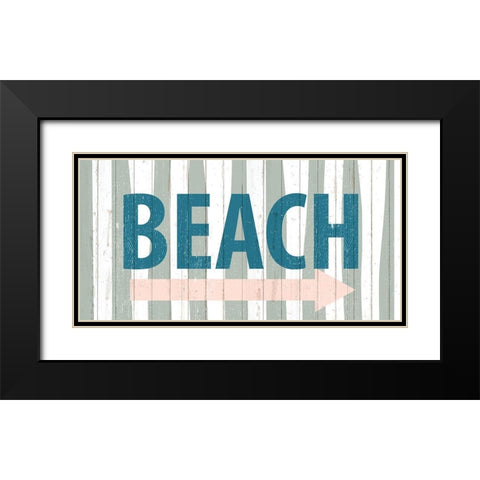 Beach Arrow Black Modern Wood Framed Art Print with Double Matting by Allen, Kimberly