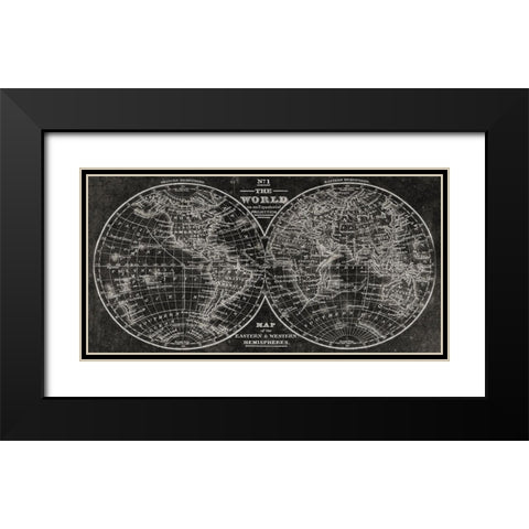 Eastern and Western Hemispheres Black Modern Wood Framed Art Print with Double Matting by Allen, Kimberly