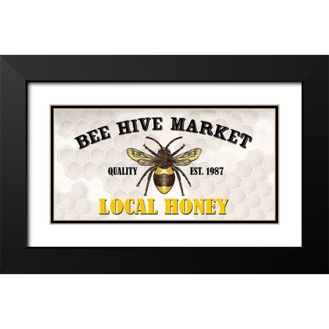 Bee Hive Market 2 Black Modern Wood Framed Art Print with Double Matting by Allen, Kimberly