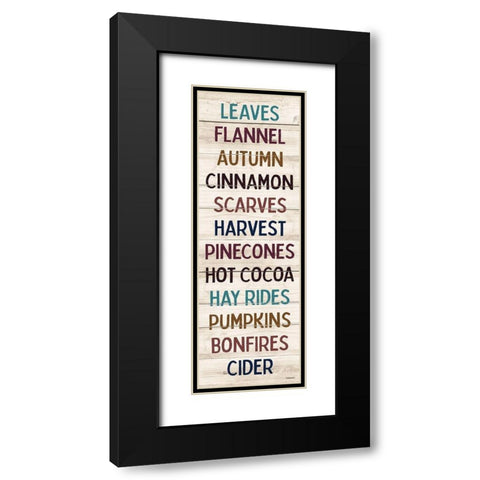 Autumn Words Black Modern Wood Framed Art Print with Double Matting by Koetsier, Albert