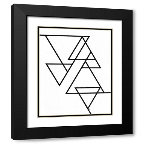 White Triangle Black Modern Wood Framed Art Print with Double Matting by Louise, Gigi