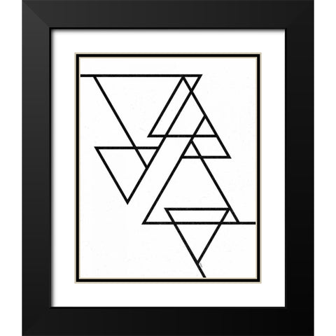White Triangle Black Modern Wood Framed Art Print with Double Matting by Louise, Gigi