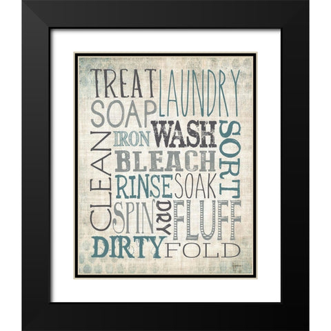 Laundry Art Black Modern Wood Framed Art Print with Double Matting by Louise, Gigi