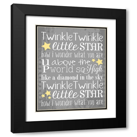 Twinkle Gray Black Modern Wood Framed Art Print with Double Matting by Louise, Gigi