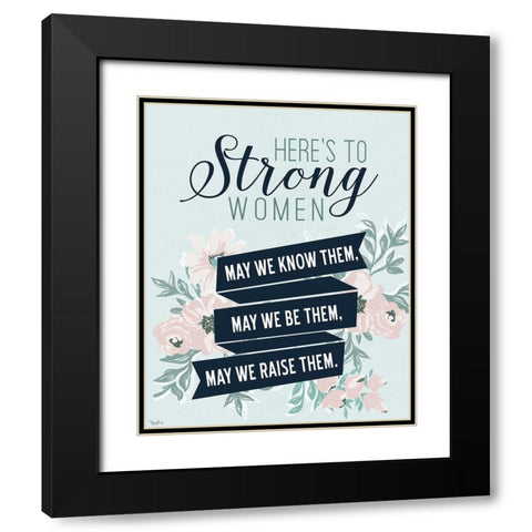 Strong Women Black Modern Wood Framed Art Print with Double Matting by Louise, Gigi