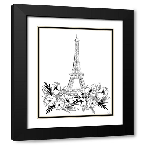 Eiffel Black White Black Modern Wood Framed Art Print with Double Matting by Louise, Gigi