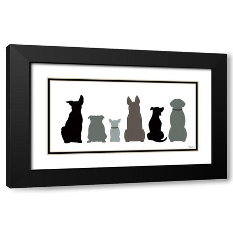 Dogs With Black Black Modern Wood Framed Art Print with Double Matting by Louise, Gigi