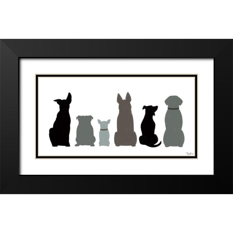 Dogs With Black Black Modern Wood Framed Art Print with Double Matting by Louise, Gigi