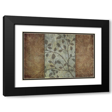 Rustic Leaves I Black Modern Wood Framed Art Print with Double Matting by Emery, Kristin