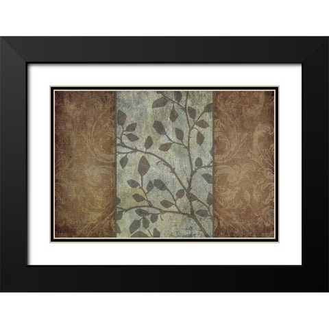 Rustic Leaves I Black Modern Wood Framed Art Print with Double Matting by Emery, Kristin