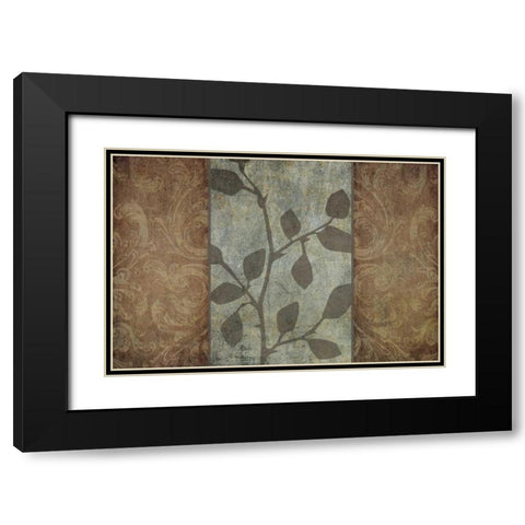 Rustic Leaves II Black Modern Wood Framed Art Print with Double Matting by Emery, Kristin